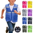 thumbnail image 1 of MKOSPLRT Adult Kids Mesh Volunteer Activity Vest 8-19Y Supermarket Uniform Vests Clerk Workwear with Pockets, 1 of 10