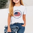 thumbnail image 1 of MKOSPLRT American Flag T Shirt Girl 2-13 Years Cute Stars and Stripes Graphic Tees Short Sleeve Crew Neck Summer Shirts Kids Clothes, 1 of 4