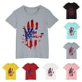 thumbnail image 1 of MKOSPLRT American Flag T Shirt Girls Boys for 3-10 Years Short Sleeve Crwe Neck Independence Day Shirts USA Star Stripes Fourth July Tee Shirts, 1 of 9