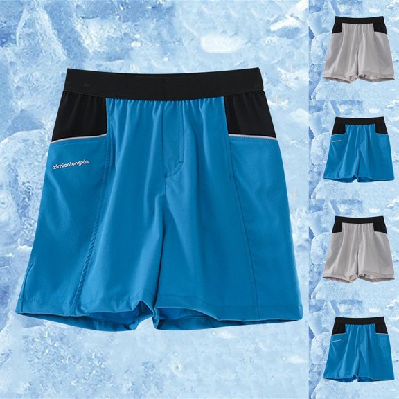 MKOSPLRT Athletic Shorts for Boys Ealstic Waist Running Shorts Casual Baggy Wide Leg Shorts Color Block Lightweight Shorts with Pocket