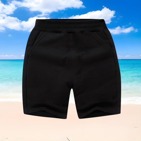 MKOSPLRT Athletic Shorts for Toddler Girls Boys Elastic Waist Running Shorts Solid Soft Cotton Shorts Lightweight Summer Shorts with Pokcet