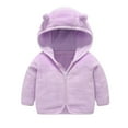 thumbnail image 1 of MKOSPLRT Baby Girl Boy Fleece Sherpa Jackets Zip Up Hoodie Bear Ears Fuzzy Jacket Long Sleeve Waem Thick Teddy Coats Winter Outwear 6M-6Years, 1 of 4