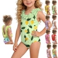 thumbnail image 1 of MKOSPLRT Baby Girl Fashion Swimsuit 3D Flower Backless One Piece Bathing Suit Casual Floral Print Swimwear Beachwear 6M-4Y, 1 of 11