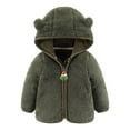 thumbnail image 1 of MKOSPLRT Baby Toddler Boys Girls Fleece Jacket with Hood Zip Up Cute Bear Coats for Infant Boys Girls Fuzzy Jacket with Ear O-24Months, 1 of 3