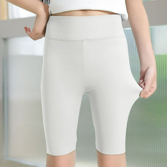 MKOSPLRT Biker Shorts for Girl High Waist Stretch Workout Shorts Solid Color Athletic Shorts Slim Fit Gym Shorts Casual Sport Shorts