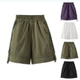 thumbnail image 1 of MKOSPLRT Boys' Cargo Shorts Baggy Wide Leg Bermuda Shorts Elastic Waist Solid Knee Length Shorts Lightweight Hiking Outdoor Shorts Pockets 2-14Y, 1 of 6