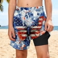 thumbnail image 1 of MKOSPLRT Boys Patriotic Swim Trunks with Lined Kids Summer Beach Shorts 2 in 1 Running Athletic Shorts 4th of July Bottoms with Pocket 9-10 Years, 1 of 10