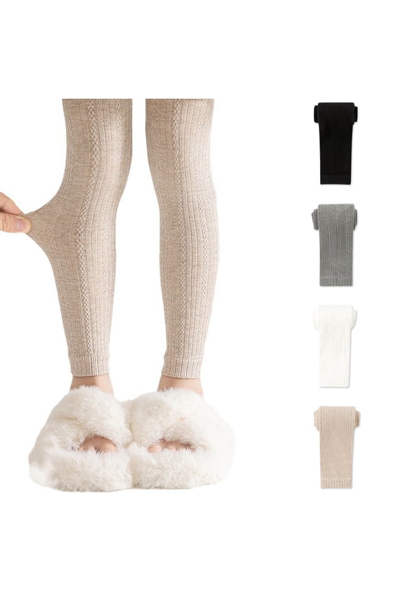 Cable Knit Leggings for Girl 3-15Y Stretch Slim Fit Warm Tights Solid Knee Ankle Leggings Soft Comfy Fall Winter Leggings
