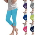 thumbnail image 1 of MKOSPLRT Capri Pants for Girl High Waist Stretch Capris Solid Slim Fit Leggings Casual Cutout Hem Pants Solid Beach Capris Clearance Deal, 1 of 6