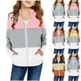 thumbnail image 1 of MKOSPLRT Color Block Hoodies for Kid with Pocket Zip Up Sweatshirts Long Sleeve Casual Jackets Loose Fit Fall Coats Hoodies, 1 of 3