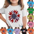 thumbnail image 1 of MKOSPLRT Comfortable Kids Patriotic Shirt, 4th of July American Flag Print Crew Neck Short Sleeve T-Shirt Mint Green 5-6 Years, 1 of 7