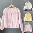 thumbnail image 1 of MKOSPLRT Crochet Cardigans for Girl 0-13Y Button Closure Bolero Shrug Long Sleeve Hollow Out Knit Cardigan Sweaters for Fall, 1 of 4