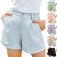 thumbnail image 1 of MKOSPLRT Dressy Shorts for Kids 4-15 Years Elastic Waist Wide Leg Tailored Shorts Pleated Business Casual Work Trouser Shorts with Pockets, 1 of 9