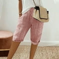 thumbnail image 1 of MKOSPLRT Fashion Striped Bermuda Shorts for Women Petite Knee Length Shorts Casual High Waist Shorts Summer Lightweight Loose Shorts, 1 of 6
