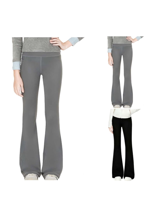 Flare Yoga Pants for Girl 4-15Y Stretch Slim Fit Bell Bottom Leggings High Waist Solid Gym Active Bootcut Tights with Pocket