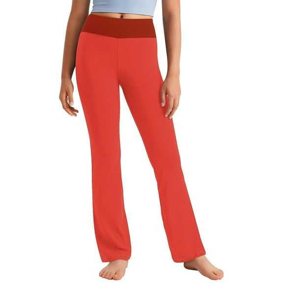 MKOSPLRT Flared Pants for Girl High Waist Yoga Bootcut Pants Butt Lifting Workout Bell Bottom Pants Solid Color Lounge Leggings for 2-13Y