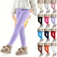 thumbnail image 1 of MKOSPLRT Fleece Leggings for Kids 3-13Y Warm Winter Thermal Leggings High Waist Solid Slim Fit Outwear Pants Solid Active Leggings, 1 of 10