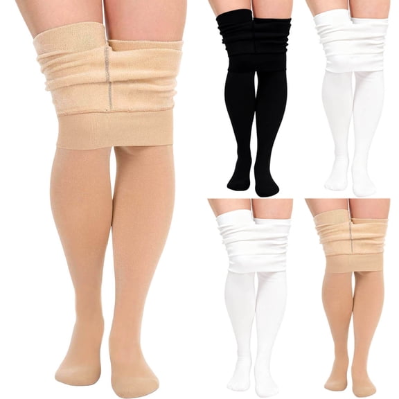 MKOSPLRT Fleece Lined Ballet Tights for Girls 2-14 Years Thermal Footed Dance Tights Warm Thick Fall Winter Stockings Pantyhos