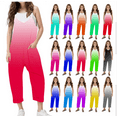 thumbnail image 1 of MKOSPLRT Girl's Casual Sleeveless Jumpsuits Adjustable Spaghetti Strap Loose Romper Long Pants V Neck Gradient Harem Pants Overalls with Pockets, 1 of 7