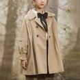 thumbnail image 1 of MKOSPLRT Girl's Trench Coat Double Breasted Lapel Overcoat Outerwear Solid Windbreaker Jacket Outwear with Belt for 3-12 Years, 1 of 9