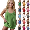 thumbnail image 1 of MKOSPLRT Girls 2025 Summer Sleeveless Mini Dress Spaghetti Strap Sundress with Built-in Shorts Golf Athletic Dresses with Pocket, 1 of 8