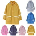 thumbnail image 1 of MKOSPLRT Girls Boys Rain Jacket Lightweight Waterproof Raincoat Hooded Lined Long Windbreaker Solid Full Zip Travel Jacket with Pocket, 1 of 10