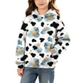 thumbnail image 1 of MKOSPLRT Girls Boys Stars Cow Print Hoodie 3-14Y Casual Graphic Pocket Hooded Pullover Weekend Street Casual Top Kids Clothes, 1 of 7