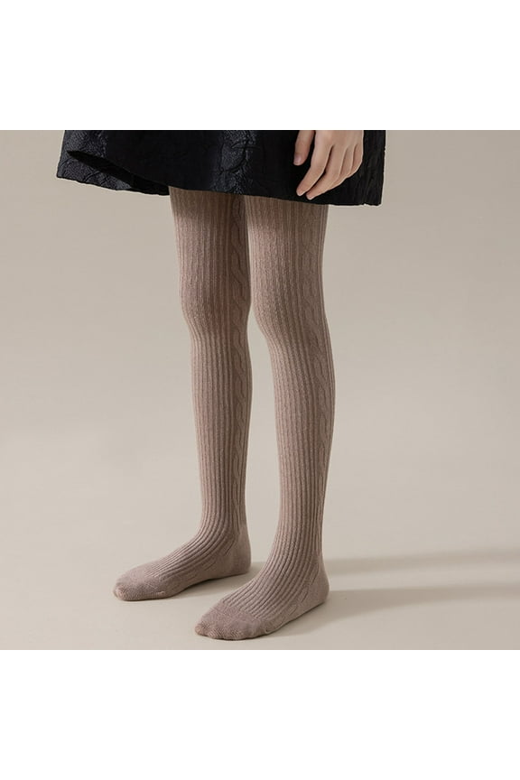 Girls' Cotton Tights Toddler Ribbed Knit Pantyhose Tights Solid Warm Fall Leggings for Baby Girls 1-12 Years