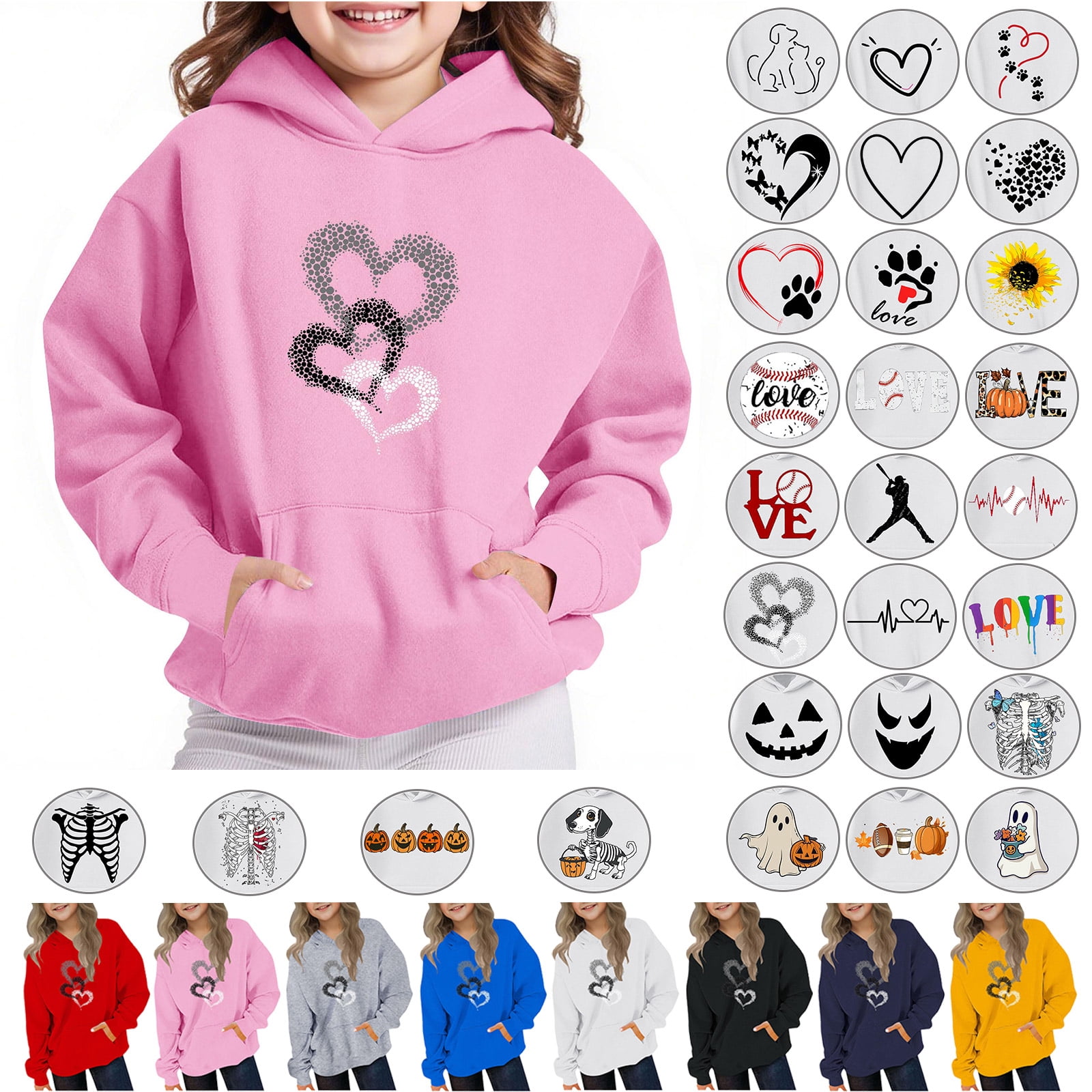 Girls' Soft Cotton Blend Love Graphic Pullover main image 1