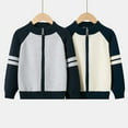 thumbnail image 1 of MKOSPLRT Girls Knit Cardigan Sweater Zip Up Long Sleeve Color Block Raglan Jacket Kids Toddler School Uniform Fall Jacket 3-8Y, 1 of 10