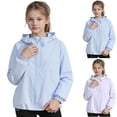 thumbnail image 1 of MKOSPLRT Girls Lightweight Outdoor Jacket 4-15Y Hooded Zip-Up Sporty Jacket Solid Long Sleeve Loose Fit Hiking Hoodie with Pockets, 1 of 10