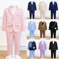 thumbnail image 1 of MKOSPLRT Girls Solid Color Lapel Suit Coat Button Down Long Seelve Blazer Jacket Boys Casual Dressy Blazers with Pocket Kids Blazers, 1 of 3