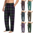 thumbnail image 1 of Wiyuqeen Mens Plaid Pants with Pocket Ealstic Waist Drawstring Pajamas Bottoms Casual Baggy Sleep Pants Cotton Loungewear, 1 of 7