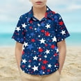 thumbnail image 1 of MKOSPLRT Independence Day Kids Tops Short Sleeve Button Down Shirts Funny Stars Striped Print T Shirts Cute Holiday Party Tee Shirts, 1 of 9
