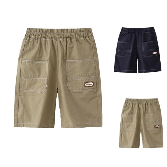 MKOSPLRT Jean Shorts for Kid Boys Elastic Waist Denim Shorts Retro Wash Bermuda Shorts Baggy Wide Leg Jean Shorts with Pocket 2-8Y