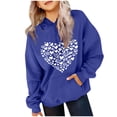 thumbnail image 1 of MKOSPLRT Kid's Heart Print Hoodies Oversized Long Sleeve Love Graphic Pullover Casual Loose Sweatshirts Funny Hoodies with Pocket 3-14 Years, 1 of 4