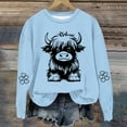 thumbnail image 1 of MKOSPLRT Kid's Highland Cow Pullover Tops Long Sleeve Casual Western Cow Graphic Shirts Round Neck Loose Fit T Shirts Country Blouses 1-14Years, 1 of 3
