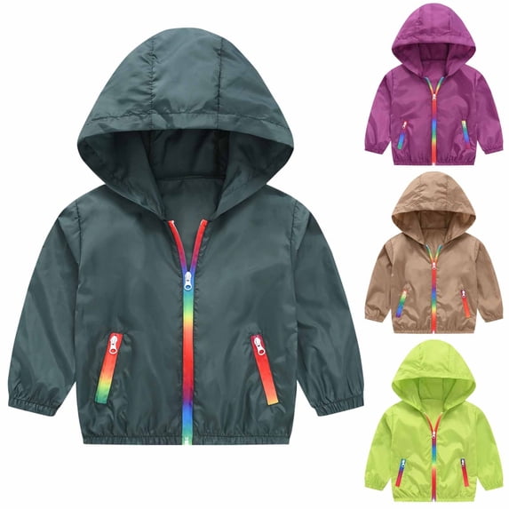 MKOSPLRT Kid's UPF 50 Hoodie with Pockets Girls Long Sleeve Hiking Jackets Boys Zip Up SPF UV Protection Coats 6-13 Years