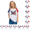 thumbnail image 1 of MKOSPLRT Kids 4th of July Raglan Shirts 3-14 Years Girls' Boys' Short Sleeve Crew Neck Patriotic Multipack Independence Day Shirts, 1 of 7