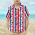 thumbnail image 1 of MKOSPLRT Kids American Flag Button Down Shirts Short Sleeve Lapel Collar Lounge Shirts Cute Stars Striped Graphic Tees 2-15 Years, 1 of 9