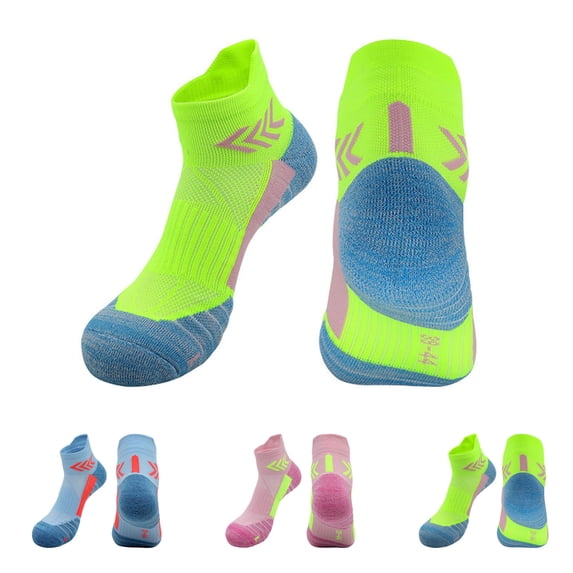 MKOSPLRT Kids Ankle Athletic Socks Breathable Towel Bottom Non Slip for Marathon Running Training Ages 5-16 Years for Boy Girl