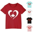 thumbnail image 1 of MKOSPLRT Kids Canadian Boys Girls T Shirts Canada Day Cute Maple Leaf Print Short Sleeve Crewneck Tee Tops Loose Comfy Shirts Clothes, 1 of 5