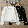thumbnail image 1 of MKOSPLRT Kids Cardigan Sweaters Crewneck Button Down Knit Cardigans Long Sleeve Cable Knit Cardigans Color Block Fall Jacket with Pocket, 1 of 10