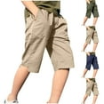 thumbnail image 1 of MKOSPLRT Kids' Cargo Shorts with Pockets 4-15 Years Stretchy Waist Casual Wide Leg Shorts Boys and Girls Lightweight for Camping Hiking Shorts, 1 of 8