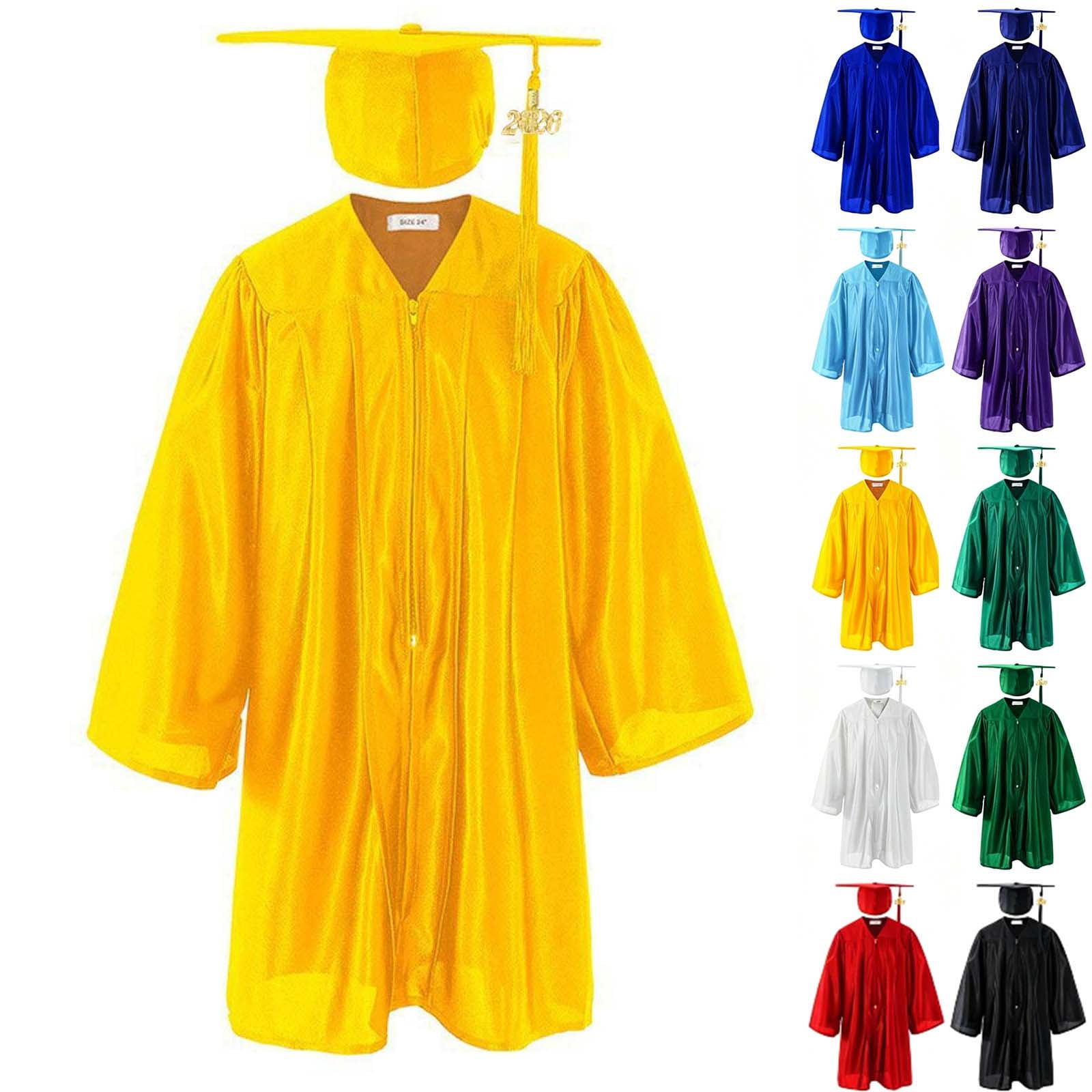 MKOSPLRT Kids Graduation Gown Set Satin Academic Cap and Gowns with ...