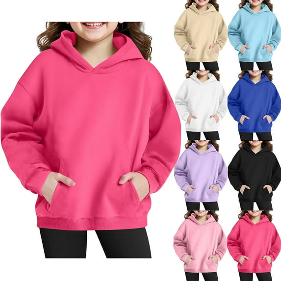 MKOSPLRT Kids Oversized Hoodies with Pocket Long Sleeve Drop Shoulder Pullover Solid Loose Fit Sweatshirts Fall Hoodies with Pcoket