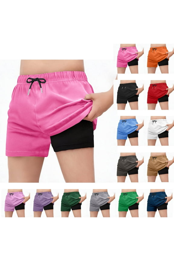 Kids' Quick-Dry Swim Trunks 4-15 Years Lightweight Double-Layer Swim Shorts with Mesh Pocket UPF 50+ Sun Protection