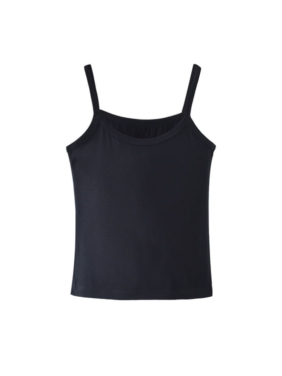 Kids Summer Camisole Tops Spaghetti Strap Camisoles Crew Neck Comfy Tanks Basic Solid Color Camis Light Weight Camisoles Kids Clothes