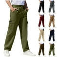 thumbnail image 1 of MKOSPLRT Kids Wide Leg Cargo Sweatpants 5-15Y Elastic Waist Straight Leg Open Bottom Pants Solid Lounge Trousers with Pockets, 1 of 7