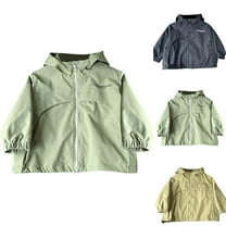MKOSPLRT Kids Windbreaker Zip Up Coat 3-10Y Lightweight Solid Windproof Fall Jackets Casual Loose Outdoor Active Fashion Jacket for Boy